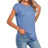 image:imageZeagoo Womens Tops Summer Casual Cap Sleeve Tshirts Shirts Business Dressy Spring Fashion Outfits Trendy ClothesLight Blue