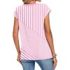 image:imageZeagoo Womens Tops Summer Casual Cap Sleeve Tshirts Shirts Business Dressy Spring Fashion Outfits Trendy ClothesPink Stripes