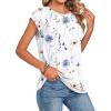 image:imageZeagoo Womens Tops Summer Casual Cap Sleeve Tshirts Shirts Business Dressy Spring Fashion Outfits Trendy ClothesWhite Floral