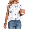 image:imageZeagoo Womens Tops Summer Casual Cap Sleeve Tshirts Shirts Business Dressy Spring Fashion Outfits Trendy ClothesWhite Floral