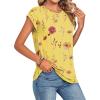 image:imageZeagoo Womens Tops Summer Casual Cap Sleeve Tshirts Shirts Business Dressy Spring Fashion Outfits Trendy ClothesYellow Floral