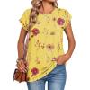 image:imageZeagoo Womens Tops Summer Casual Cap Sleeve Tshirts Shirts Business Dressy Spring Fashion Outfits Trendy ClothesYellow Floral