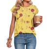 image:imageZeagoo Womens Tops Summer Casual Cap Sleeve Tshirts Shirts Business Dressy Spring Fashion Outfits Trendy ClothesYellow Floral