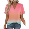 image:imageZeagoo Womens Tops Short Sleeve V Neck Tee Shirts Cute Dressy Casual Clothing Business Work BlousePink Jb218