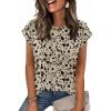 image:imageZeagoo Womens Tops Summer Casual Cap Sleeve Tshirts Shirts Business Dressy Spring Fashion Outfits Trendy ClothesKhaki Floral
