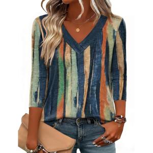 image:imageZeagoo 34 Length Sleeve Womens Tops V Neck Shirt Dressy Casual Blouse Basic Tshirts 2026 Fashion Clothing S2XLCx289