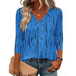 image:imageZeagoo 34 Length Sleeve Womens Tops V Neck Shirt Dressy Casual Blouse Basic Tshirts 2026 Fashion Clothing S2XLZr459