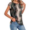 image:imageZeagoo Womens Tops Summer Casual Cap Sleeve Tshirts Shirts Business Dressy Spring Fashion Outfits Trendy ClothesChocolate Marble