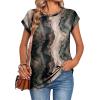 image:imageZeagoo Womens Tops Summer Casual Cap Sleeve Tshirts Shirts Business Dressy Spring Fashion Outfits Trendy ClothesChocolate Marble
