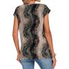 image:imageZeagoo Womens Tops Summer Casual Cap Sleeve Tshirts Shirts Business Dressy Spring Fashion Outfits Trendy ClothesChocolate Marble