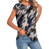 image:imageZeagoo Womens Tops Summer Casual Cap Sleeve Tshirts Shirts Business Dressy Spring Fashion Outfits Trendy ClothesNavy Printed