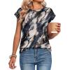 image:imageZeagoo Womens Tops Summer Casual Cap Sleeve Tshirts Shirts Business Dressy Spring Fashion Outfits Trendy ClothesNavy Printed