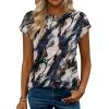 image:imageZeagoo Womens Tops Summer Casual Cap Sleeve Tshirts Shirts Business Dressy Spring Fashion Outfits Trendy ClothesNavy Printed