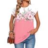 image:imageZeagoo Womens Tops Summer Casual Cap Sleeve Tshirts Shirts Business Dressy Spring Fashion Outfits Trendy ClothesPink Floral
