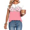 image:imageZeagoo Womens Tops Summer Casual Cap Sleeve Tshirts Shirts Business Dressy Spring Fashion Outfits Trendy ClothesPink Floral