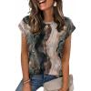 image:imageZeagoo Womens Tops Summer Casual Cap Sleeve Tshirts Shirts Business Dressy Spring Fashion Outfits Trendy ClothesChocolate Marble