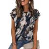 image:imageZeagoo Womens Tops Summer Casual Cap Sleeve Tshirts Shirts Business Dressy Spring Fashion Outfits Trendy ClothesNavy Printed