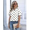 image:imageZeagoo Button Down Shirts for Women Short Sleeve Collared Tops Dressy Casual V Neck BlousesJh592 Polka Dots