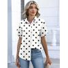 image:imageZeagoo Button Down Shirts for Women Short Sleeve Collared Tops Dressy Casual V Neck BlousesJh592 Polka Dots