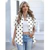 image:imageZeagoo Button Down Shirts for Women Short Sleeve Collared Tops Dressy Casual V Neck BlousesJh592 Polka Dots