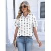 image:imageZeagoo Button Down Shirts for Women Short Sleeve Collared Tops Dressy Casual V Neck BlousesJh599