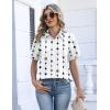 image:imageZeagoo Button Down Shirts for Women Short Sleeve Collared Tops Dressy Casual V Neck BlousesJh599