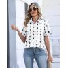 image:imageZeagoo Button Down Shirts for Women Short Sleeve Collared Tops Dressy Casual V Neck BlousesJh599