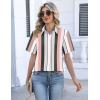 image:imageZeagoo Button Down Shirts for Women Short Sleeve Collared Tops Dressy Casual V Neck BlousesTz264