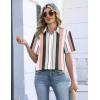 image:imageZeagoo Button Down Shirts for Women Short Sleeve Collared Tops Dressy Casual V Neck BlousesTz264
