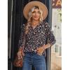 image:imageZeagoo Long Sleeve Shirts for Women Casual V Neck Fall Tops Dressy Summer Work Blouses ClothesFloral Black2