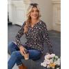 image:imageZeagoo Long Sleeve Shirts for Women Casual V Neck Fall Tops Dressy Summer Work Blouses ClothesFloral Black2