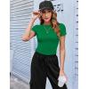 image:imageZeagoo Women Crewneck Slim Fitted Short Sleeve T Shirts Cute Stretchy Bodycon Basic Tee TopsGreen
