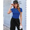 image:imageZeagoo Women Crewneck Slim Fitted Short Sleeve T Shirts Cute Stretchy Bodycon Basic Tee TopsShort Sleeve Sky Blue