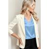 image:imageZeagoo Women Silk Satin Tops Cap Short Sleeve Blouse V Neck Shirts Business Casual Outfits S2XLLight Blue