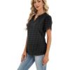 image:imageZeagoo Womens Dressy Casual Shirts Short Sleeve V Neck Work Blouse Business Casual Summer Chiffon TopsBlack Polka Dots