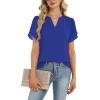 image:imageZeagoo Womens Dressy Casual Shirts Short Sleeve V Neck Work Blouse Business Casual Summer Chiffon TopsRoyal Blue