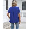 image:imageZeagoo Womens Dressy Casual Shirts Short Sleeve V Neck Work Blouse Business Casual Summer Chiffon TopsRoyal Blue