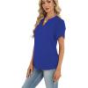 image:imageZeagoo Womens Dressy Casual Shirts Short Sleeve V Neck Work Blouse Business Casual Summer Chiffon TopsRoyal Blue