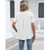 image:imageZeagoo Womens Dressy Casual Shirts Short Sleeve V Neck Work Blouse Business Casual Summer Chiffon TopsWhite