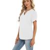 image:imageZeagoo Womens Dressy Casual Shirts Short Sleeve V Neck Work Blouse Business Casual Summer Chiffon TopsWhite
