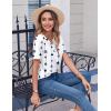 image:imageZeagoo Womens Summer Tops Casual Short Sleeve V Neck Shirts Business Dressy Work BlousesGeometric 599