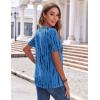 image:imageZeagoo Womens Summer Tops Casual Short Sleeve V Neck Shirts Business Dressy Work BlousesTie Dye Blue
