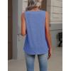 image:imageZeagoo Womens Tank Tops Summer Sleeveless Loose Fit Tops V Neck Pleated Shirts Basic Tees Dressy Casual Trendy ClothesBlue