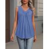 image:imageZeagoo Womens Tank Tops Summer Sleeveless Loose Fit Tops V Neck Pleated Shirts Basic Tees Dressy Casual Trendy ClothesBlue