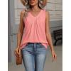 image:imageZeagoo Womens Tank Tops Summer Sleeveless Loose Fit Tops V Neck Pleated Shirts Basic Tees Dressy Casual Trendy ClothesCoral