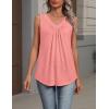 image:imageZeagoo Womens Tank Tops Summer Sleeveless Loose Fit Tops V Neck Pleated Shirts Basic Tees Dressy Casual Trendy ClothesCoral