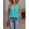 image:imageZeagoo Womens Tank Tops Summer Sleeveless Loose Fit Tops V Neck Pleated Shirts Basic Tees Dressy Casual Trendy ClothesPeacock Blue