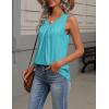image:imageZeagoo Womens Tank Tops Summer Sleeveless Loose Fit Tops V Neck Pleated Shirts Basic Tees Dressy Casual Trendy ClothesPeacock Blue