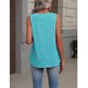 image:imageZeagoo Womens Tank Tops Summer Sleeveless Loose Fit Tops V Neck Pleated Shirts Basic Tees Dressy Casual Trendy ClothesPeacock Blue