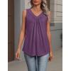 image:imageZeagoo Womens Tank Tops Summer Sleeveless Loose Fit Tops V Neck Pleated Shirts Basic Tees Dressy Casual Trendy ClothesPurple